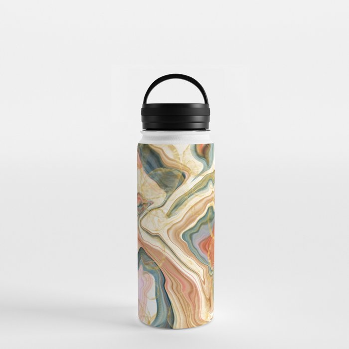 Marbled Blue and Rose with Gold Water Bottle
