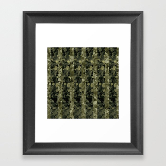 Green bubble stripes Framed Art Print