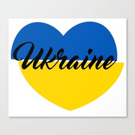 Ukraine Heart Canvas Print
