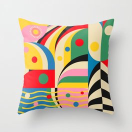 Barcelona Artists Inspired Abstract Geometry  Throw Pillow