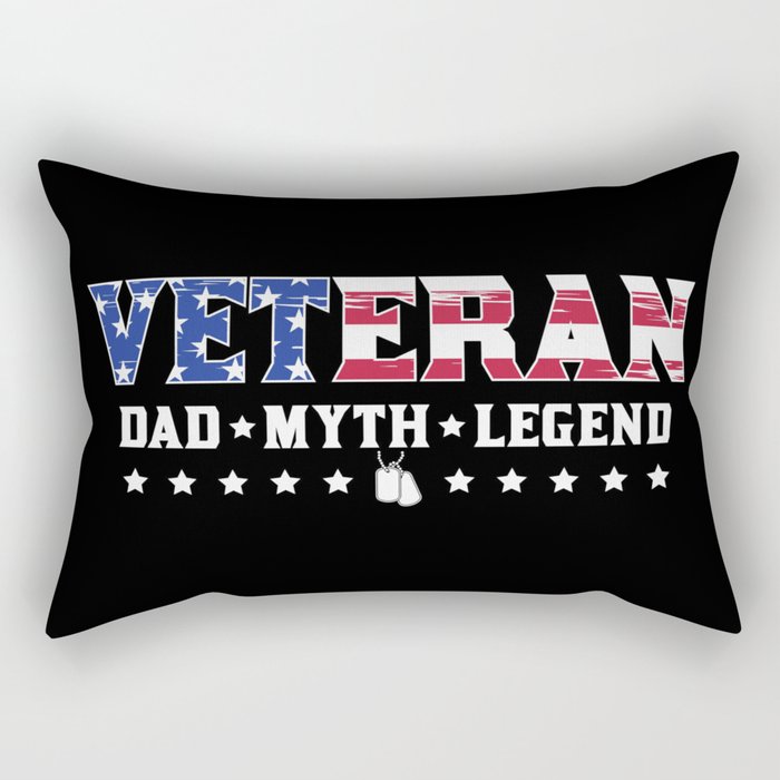 Veteran Dad Myth Legend Military Rectangular Pillow