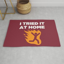 I tried it at home Rug | Dangerous, Pop Art, Professional, Danger, Illustration, Digital, Trained, Graphicdesign, Typography, Vector 