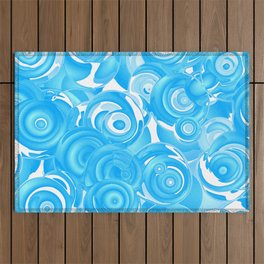 Water blue circles Outdoor Rug
