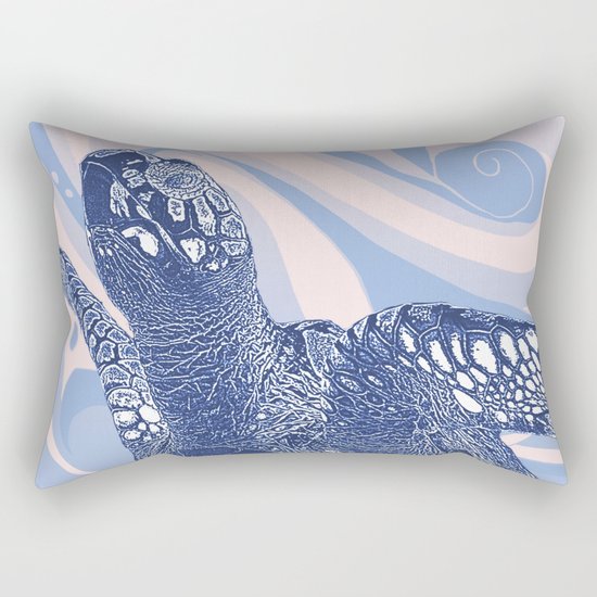 Unique Turtle Design Rectangular Pillow