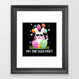 Egg Expert You Kawaii Cute Bunny Egg Easter Sunday Framed Art Print