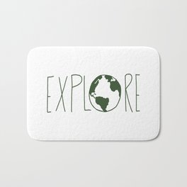 Explore the Globe - Dark Green Bath Mat
