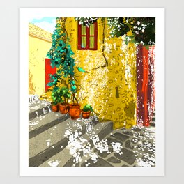 The Path to Peace | Summer Architecture Travel | Exotic Places Vintage Bohemian House Art Print