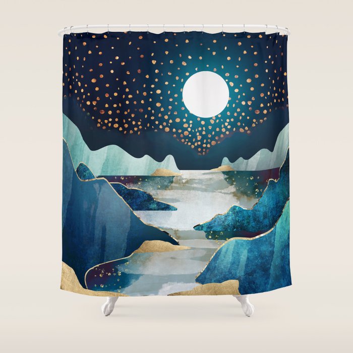 Moon Glow Shower Curtain by SpaceFrogDesigns Society6