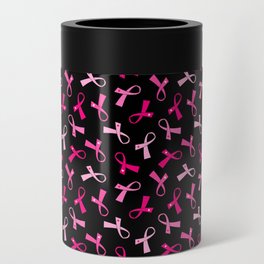 Pretty Multi Pink Breast Cancer Ribbon Pattern Can Cooler