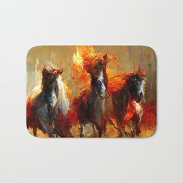 Flaming Horses Bath Mat