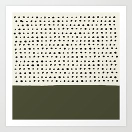 Olive Green x Stripes Art Print