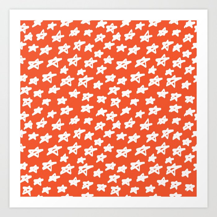 Stars Orange Art Print