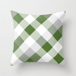 Green & Gray Square Combination Throw Pillow