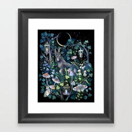 Black Goat Moon Garden Framed Art Print