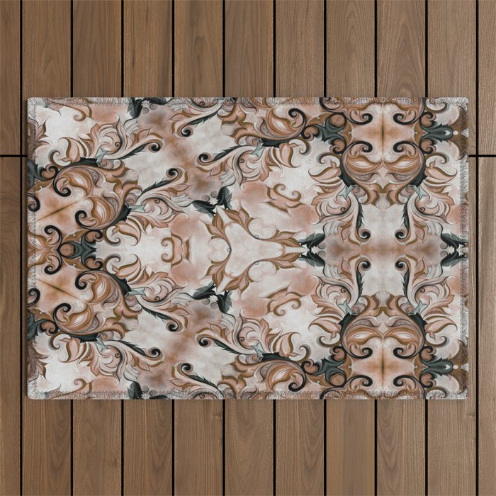 Ornate Earth Tones -D114 Outdoor Rug
