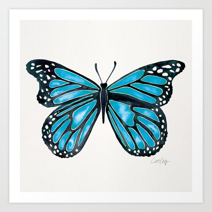 Blue Butterfly Art Print – Anne Marie Paper Co.