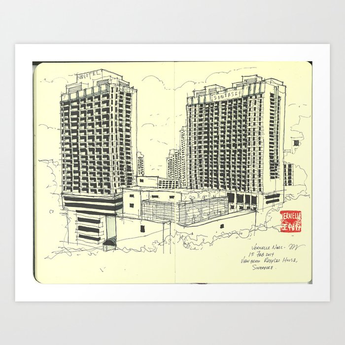 [SA-1008]  Hotel Novotel, Clarke Quay, Singapore Art Print
