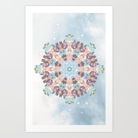 Subtle Pastel Mandala Art Print