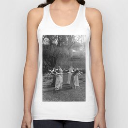 Circle Of Witches, Natchez Trace Vintage Women Dancing black and white photograph - photography - photographs Unisex Tank Top