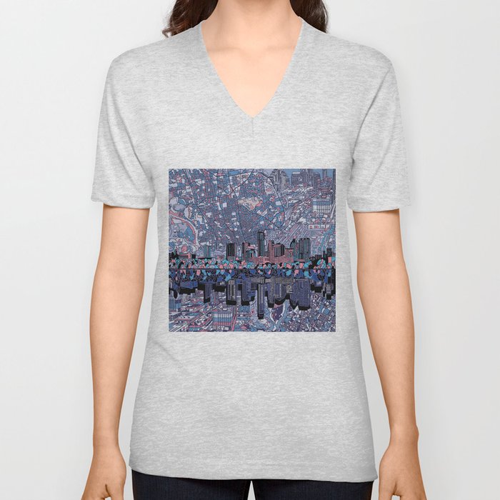 austin texas city skyline V Neck T Shirt