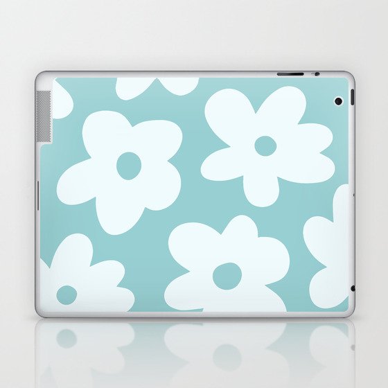 Groovy Blue Flowers Laptop & iPad Skin