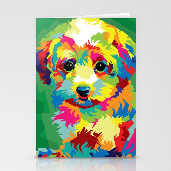 Maltipoo Dog Pop Art Illustration Stationery Cards