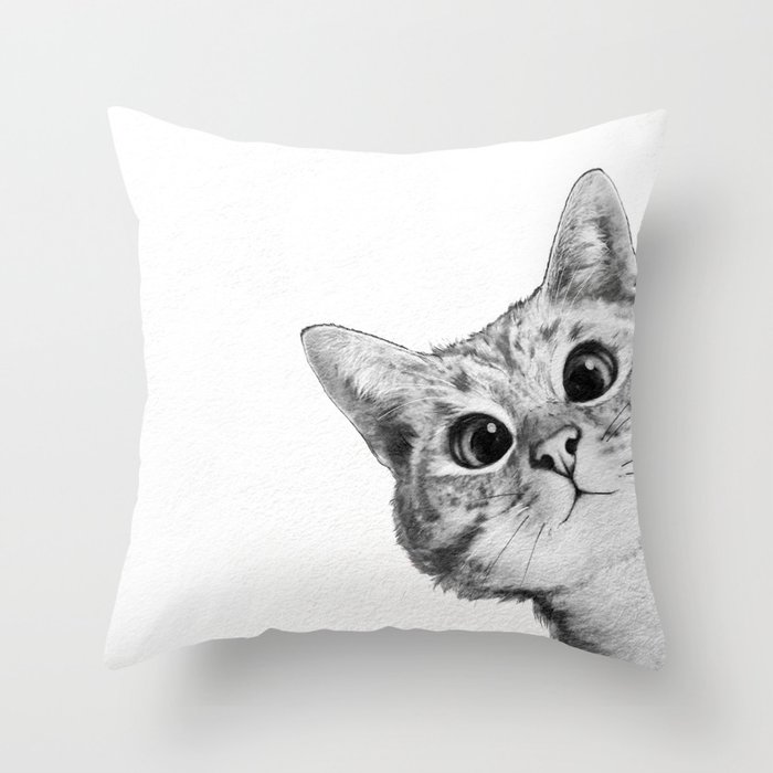 Sneaky Cat Throw Pillow By Lauragraves Society6