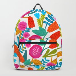 Colorful Floral Pattern Backpack | Vibrantprint, Funfloralpattern, Handdrawnflowers, Digital, Colorfulflowers, Flowerillustration, Happypattern, Pinkorange, Gardenflowers, Whimsicalflowers 