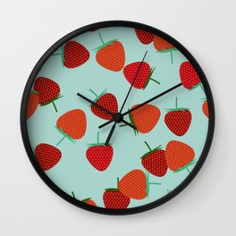 Strawberry Patch- Strawberry Pattern Wall Clock