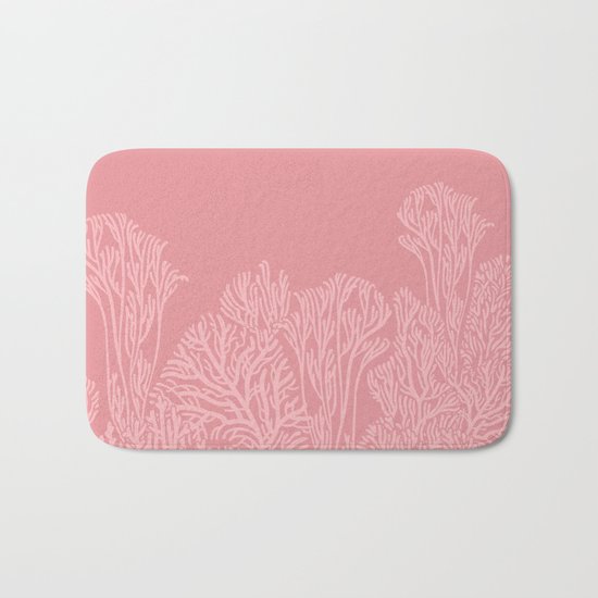 Dusty Pink Coral Garden Bath Mat