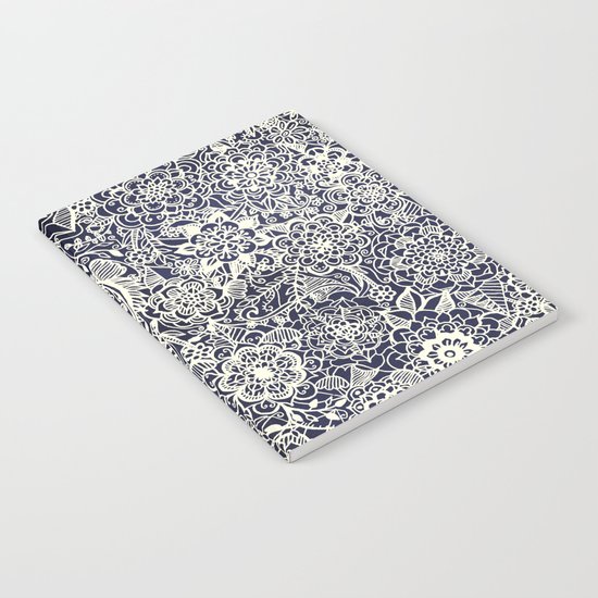 Lace on Nautical Navy Blue Notebook