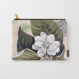 Vintage White Magnolia Carry-All Pouch | Collage, Nature, Antique, Illustration, Moth, Elegant, Flower, French, Botanical, Southern 