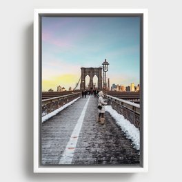 Brooklyn Bridge Sunset Views | New York City Framed Canvas