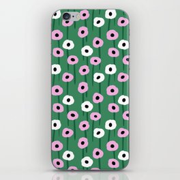 Abstract Poppies Pink & Green iPhone Skin