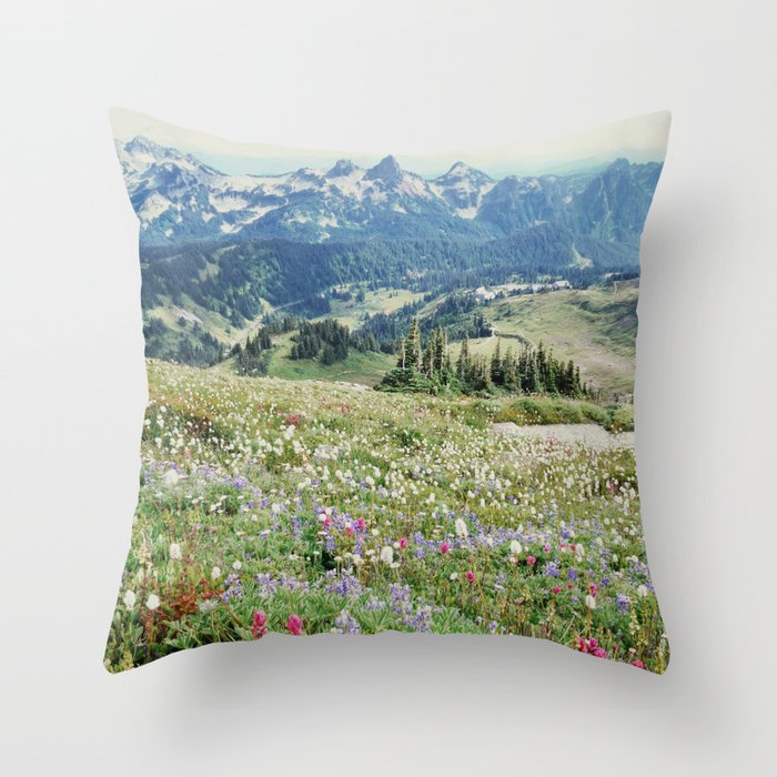 Wildflower Meadow Throw Pillow
