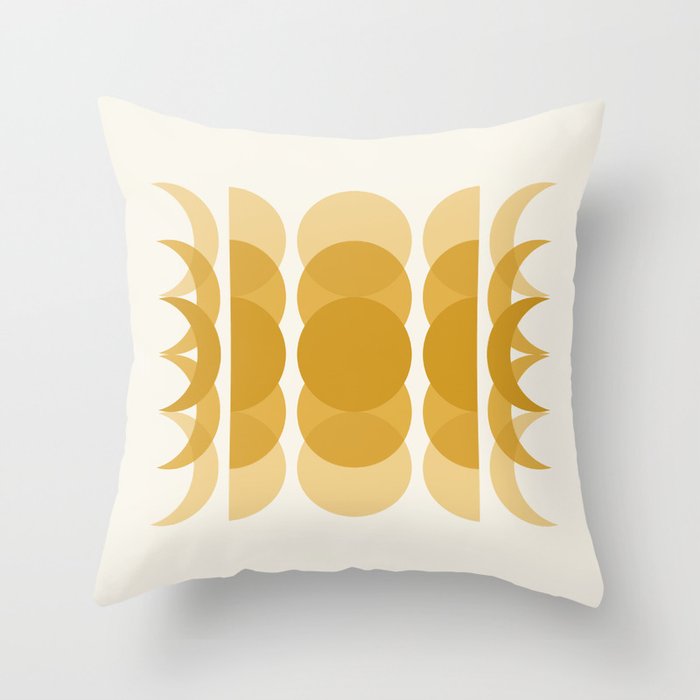 Moon Phases Abstract XI Throw Pillow