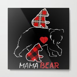 Buffalo Plaid Flannel Bear Mama Proud Mom Family Metal Print | Birthdayt Shirts, Bestmama, Familyt Shirts, Mamat Shirts, Mothert Shirts, Mother, Bear, Mommyt Shirts, Mamabeart Shirts, Mamabear 