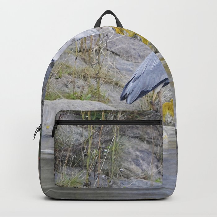 Blue heron and sea duck Backpack