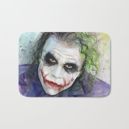 The Joker Watercolor Bath Mat