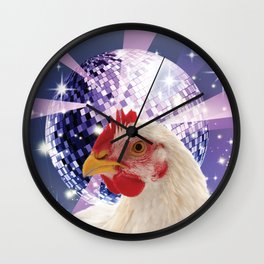 Disco chicken - Retro Vintage Funny  Wall Clock