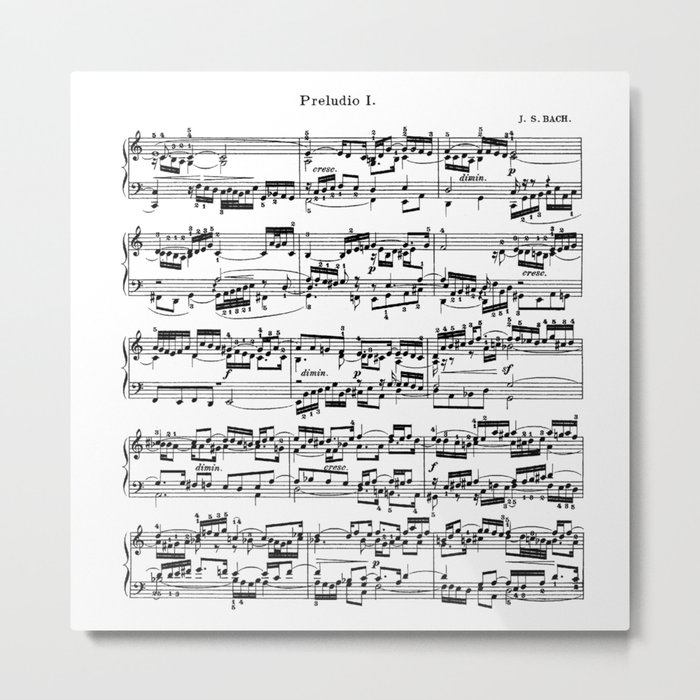 Sheet Music by Bach Metal Print