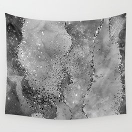 Black Glitter Agate Texture 02 Wall Tapestry