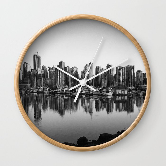 Black and White City Wall Clock