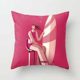 Surfing Throw Pillow