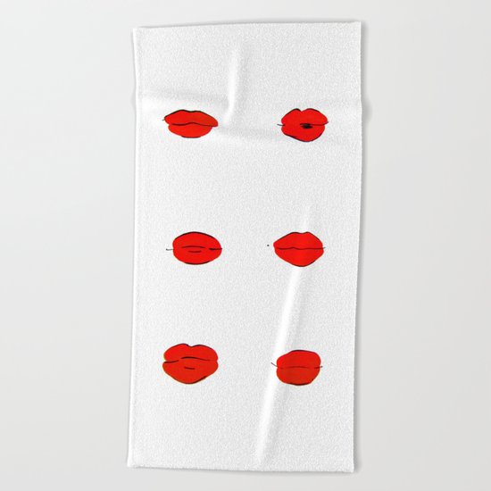 Red Lips Beach Towel