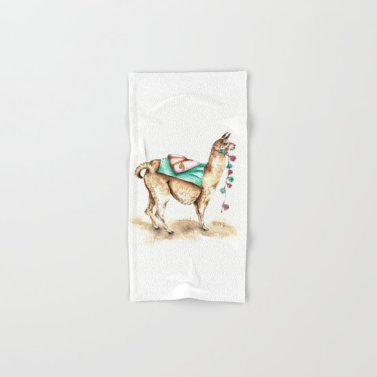 Watercolor Llama Hand & Bath Towel