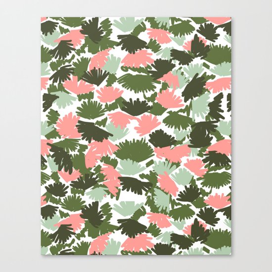 Flowers pastel pink painting watercolor abstract minimal gender neutral florals nursery baby kids Canvas Print