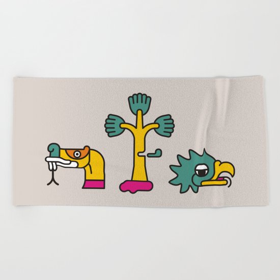 Aztec Glyphs ~3 Beach Towel