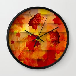 Fall Leaves Wall Clock