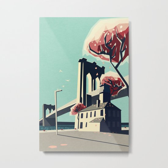 A pretty day at the brooklyn bridge Metal Print